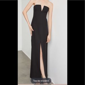 NWT BCBG Strapless Black Notch V Gown Sz 8 $348